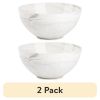 (2 pack) Stoneware Bowl, Grey Marble Collection
