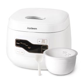 Joydeem Ceramic Rice Cooker FD20S-W, 4 Cups Uncooked Rice Cookers with Pure Ceramic Inner Pot, 24h Dealy Start, 2L, White