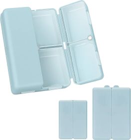 2 Pcs Daily Pill Organizer, 7 Compartments Portable Pill Case Travel Pill Organizer,[Folding Design] Pill Box for Purse Pocket to Hold Vitamins