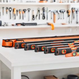 VEVOR 6-Piece Torpedo Level, 78/48/32/24/16/10 Inch All Magnetic Levels Set, Bubble Vials Ruler for 45/90/180 Degree