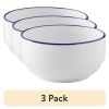 (3 pack) Blue Rim Stoneware Bowl