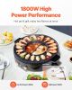 VEVOR Hot Pot with Grill, 1800W 2-in-1 Electric Smokeless Grill and Hot Pot, Korean BBQ Shabu Shabu Hotpot with Separate Dual Temperature Control