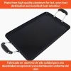 17"x10"Ceramic Double Burner Griddle Black: Stovetop Griddle, Aluminum, Hand Wash, Electric & Gas Compatible