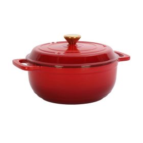 6 Quart Pot with Lid and Dual Handles for Stews/Roasting (Type: Style B, Color: Red)